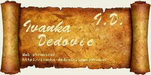 Ivanka Dedović vizit kartica
